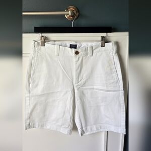 J. Crew White Flat Front Shorts
